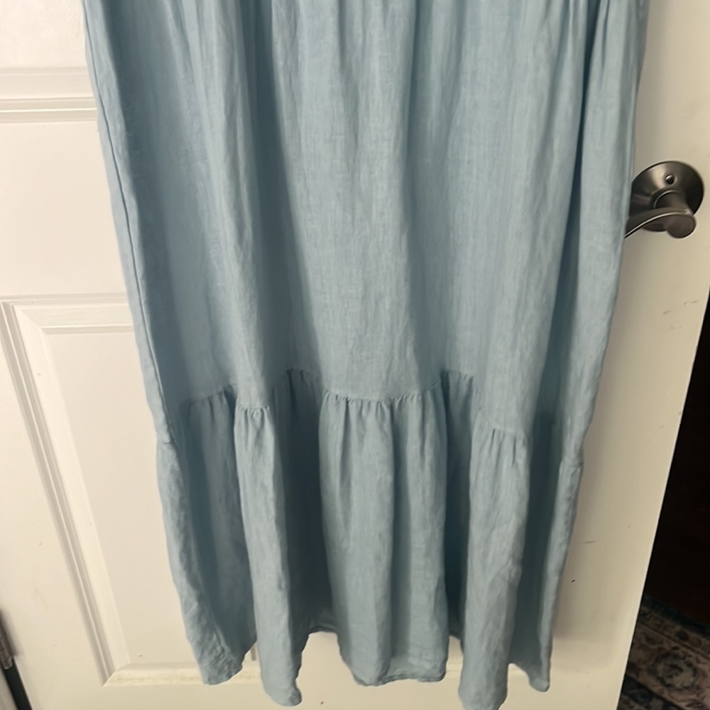 Bellambra Italy Linen Dress LT BLUE TIERED SIZE SMALL - Picture 4 of 7